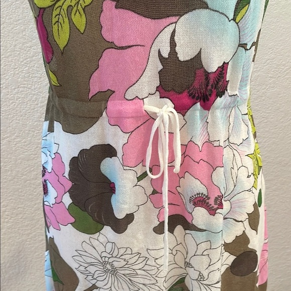 NWT AVA Floral Sleeveless Coverup with Tie Waist Sz 2 - Picture 2 of 7